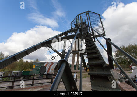 Pleasley Pit ist eine erhaltene Kohle Mine verwinkelten Haus in Derbyshire, Großbritannien Stockfoto