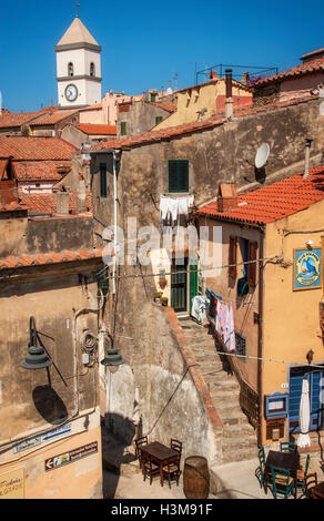 Capoliveri-Dorf auf der Insel Elba in der Toskana, Italien. Stockfoto
