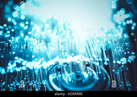 Platte von Chips mit Fiber optic Lichter Stockfoto