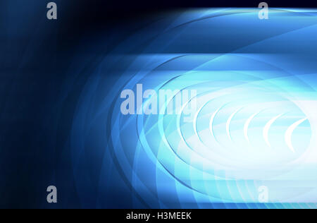 Abstrakte digitale Hintergrund mit leuchtenden blauen Lichtern und leuchtendes Helix Muster. 3D illustration Stockfoto