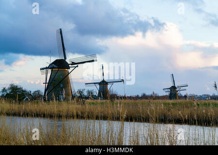 UNESCO Welt Kulturerbe Windmühlen von Kinderdijk in Niederlande Stockfoto