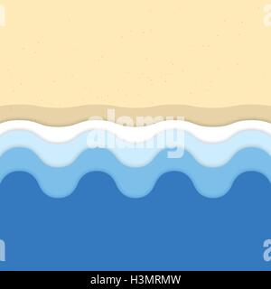 [EPS10] Hintergrund: Strand - Meer und Sand für Sommer-Vektor-illustration Stock Vektor