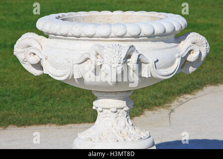 Dickhornschafe auf einem Brunnen Ornament im Festetics Palace (1745) in Keszthely, Ungarn Stockfoto