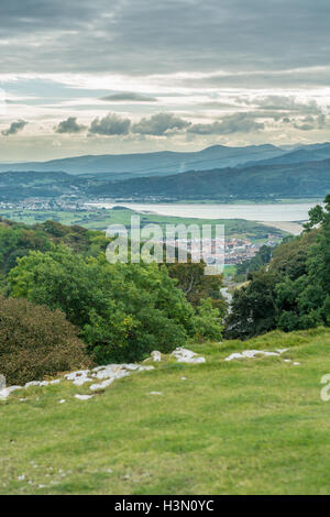 Blick auf Conway genommen von einer erhöhten Position auf den Great Orme an Llandudno Stockfoto