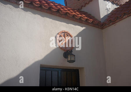 Griechisch-orthodoxe Kirche Chi Rho und Alpha und Omega symbol Stockfoto