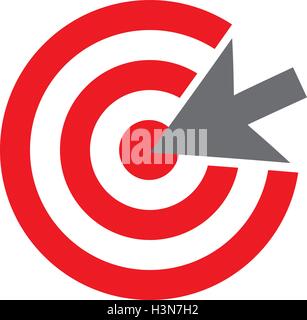 Vektor-Illustration eines Ziel-Symbol mit einem Pfeil Stock Vektor