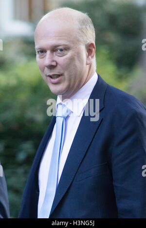 Downing Street, London, UK. 11. Oktober 2016. Minister der Regierung kommen für den ersten Post Conference Kabinettssitzung. Im Bild: Verkehrsminister Chris Grayling Credit: Paul Davey/Alamy Live-Nachrichten Stockfoto