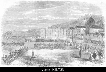 WALES Vale of Neath Gewehr-Korps 1860 marschieren. Illustrierte London News Stockfoto