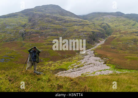 Aonach Eagach Bergrücken oberhalb Loch Achtriochtan in Glencoe, Schottland Stockfoto