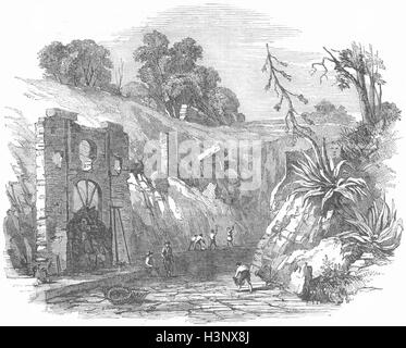 STABIAN Tor Ausgrabungen, Pompeji Ausgrabung 1853. Illustrierte London News Stockfoto