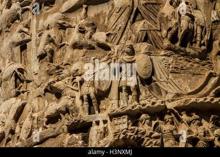 Detail aus Spalte von Marcus Aurelius in Rom, Italien Stockfoto