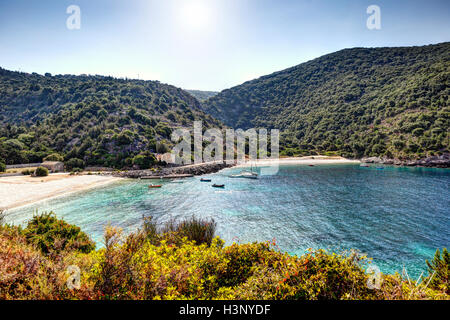 Die Strände von Agia Jerusalem in Kefalonia Island, Griechenland Stockfoto