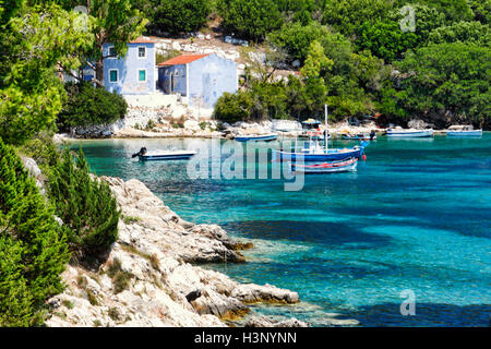 Der Hafen von Porto Atheras in Kefalonia Island, Griechenland Stockfoto