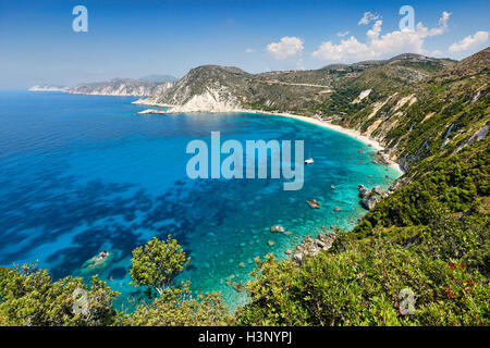 Die spektakulären Strand Petani in Kefalonia Island, Griechenland Stockfoto