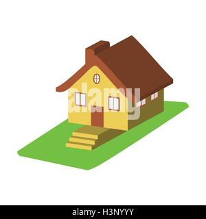 Bunte Haus Cartoon 3D-Icons isoliert Vektor-Illustration Stock Vektor