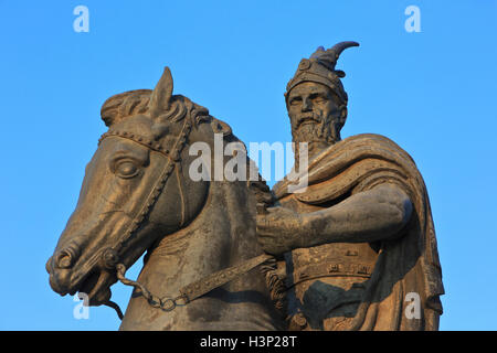 Denkmal für die albanischen Adligen und militärischer Befehlshaber Skanderbeg (1405-1468) in Pristina, Kosovo Stockfoto