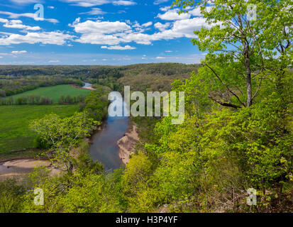 Buffalo National River, Arkansas: Buffalo River in der Nähe von Tyler Bend im Frühjahr Stockfoto