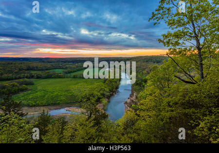 Buffalo National River, Arkansas: Sonnenuntergang Wolken über den Buffalo River in der Nähe von Tyler Bend Stockfoto