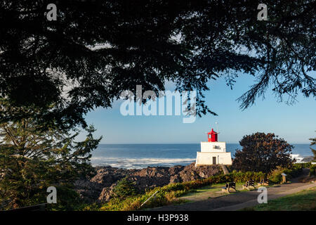 Amphitrite Point Lighthouse - Ucluelet, Vancouver Island, British Columbia, Kanada Stockfoto