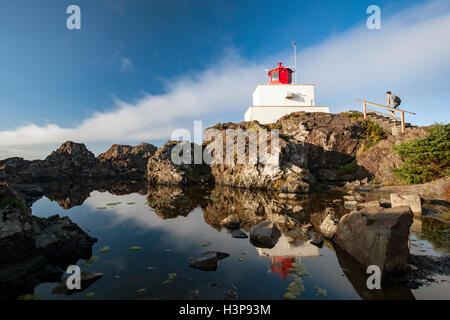 Amphitrite Point Lighthouse - Ucluelet, Vancouver Island, British Columbia, Kanada Stockfoto