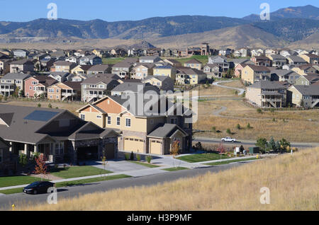 Leyden Rock in Arvada Entwicklung. südlich von Rocky Flats National Wildlife Zuflucht & Rocky Wohnungen Atomwaffen Superfund Cleanup Werksgelände. Stockfoto