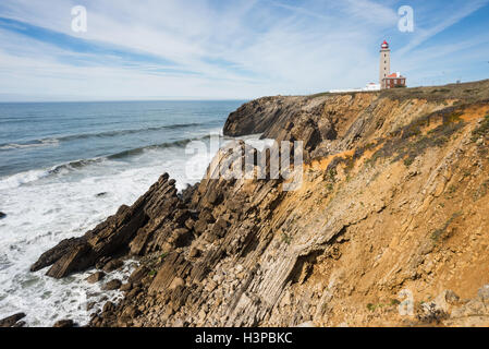 Portugal Leuchtturm Sao Pedro de Moel Stockfoto