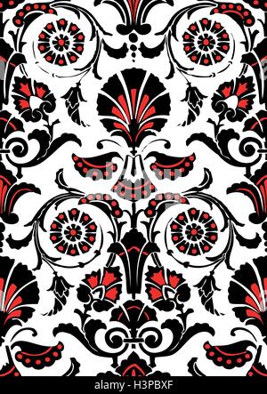 Nahtlose abstrakte handgezeichneten Blumenmuster, Vintage-Hintergrund. Nahtlose Muster kann verwendet werden, für Tapeten, Musterfüllungen, web Stock Vektor