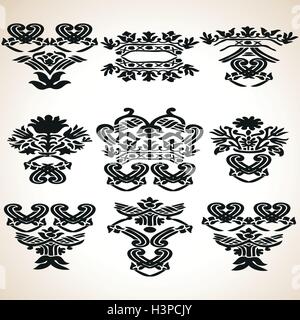 Vektor Grafik Vintage florale Elemente für das Design festgelegt. Abstrakter Blumenstrauß in einer vase Stock Vektor