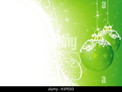 Grüne hängen Weihnachtskugeln Stock Vektor