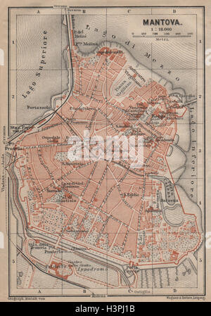 MANTOVA (MANTUA) antiken Stadt Stadt Plan Klavier interne. Italien-Mappa 1903 Stockfoto