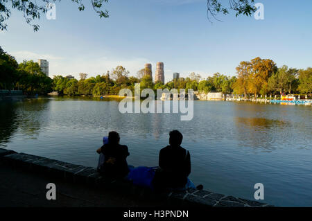 Lago de Chapultepec, Mexiko-Stadt. Chapultepec See im Park Chapultepec, Mexiko-Stadt, Mexiko Stockfoto