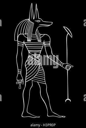 Anubis-Gott des alten Ägypten - Gott von Beerdigungen, Tod, den Toten und das Leben nach dem Tod Stockfoto