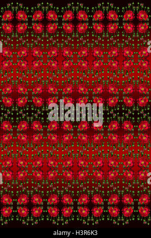 Schwarz rot nahtlose Hintergrund mit roten Rosen und Knospen Stockfoto