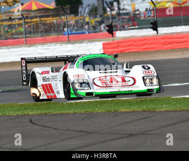 Porsche 962, Gruppe C, Silverstone Classic 2016, Mark Sumpter, 60er Jahre Autos, Chris McEvoy, Cjm-Fotografie, Oldtimer Racing, seine Stockfoto