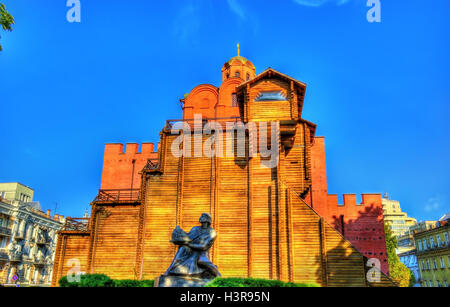 Yaroslav das Wise-Denkmal und das goldene Tor von Kiew - Ukraine Stockfoto