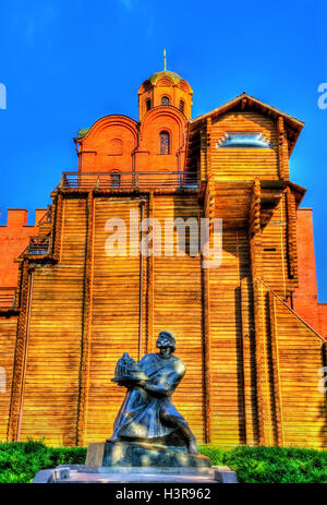 Yaroslav das Wise-Denkmal und das goldene Tor von Kiew - Ukraine Stockfoto