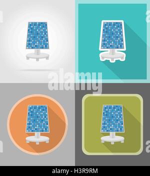 Solarbatterie flache Symbole Vektor-Illustration auf Hintergrund isoliert Stock Vektor