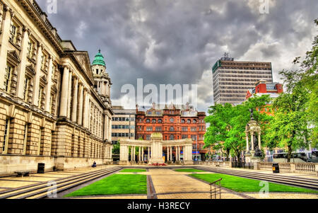 Ansicht der Belfast City Hall - Nordirland Stockfoto