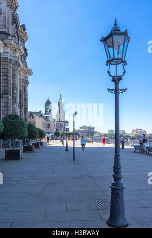 Brühl Terrasse in der Stadt Dresden, Sachsen, Deutschland. Stockfoto