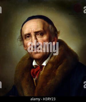 Portrait Johann Gottfried Schadow 1832 Julius Hubner 1806-1882 Deutschland Johann Gottfried Schadow, (*20. Mai 1764, Berlin, Preußen [Deutschland] – gestorben am 27. Januar 1850, Berlin), deutscher Bildhauer, gilt als Begründer der modernen Berliner Bildhauerschule. Stockfoto