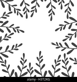 Grenze mit schwarzen Ästen und Blättern Stock Vektor