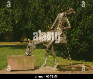 Deutschland, Niedersachsen, Bodenwerder an der Weser, Münchhausen Denkmal, Europa, Mittel-, Europa, die Bundesrepublik, Denkmal, Baron Münchhausen, Lüge Baron, Straße der Weserrenaissance Stockfoto