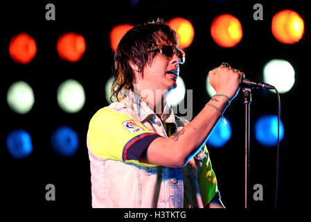 BARCELONA - 30 Mai: The Strokes (Band) führt bei Primavera Sound Festival 2015, Heugabel Bühne. Stockfoto
