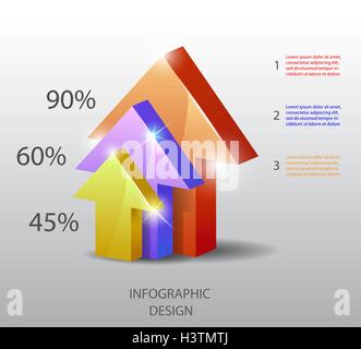 Vektor Vorlage im modernen Stil. Für die Infografik, Präsentation Stock Vektor