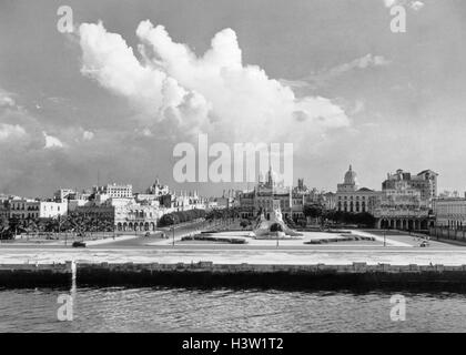 1930S 1940S-SKYLINE-BLICK VON DER BUCHT VON HAVANNA-KUBA Stockfoto