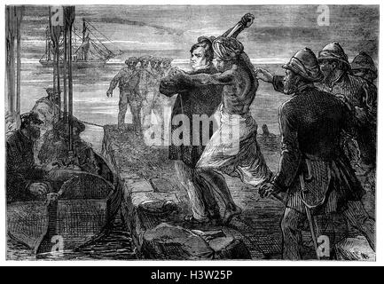 Am 8. Februar 1872 Vizekönig von Indien, Lord Mayo, wurde von einem Sträfling Hopetown, Port Blair, Andamanen, ermordet, ein Pathan aus der North West Frontier Provinz Indiens benannt Sher Ali Afridi. Die Ermordung des Vizekönigs, der oberste Beamte von Indien ernannt von Briten, sandte Schockwellen in ganz Großbritannien und Britisch-Indien. Stockfoto