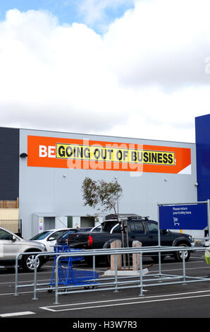 Masters - australische Baumarkt schließen, going out of business Stockfoto