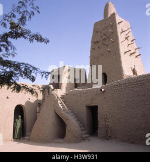 Mali, Timbuktu, große Moschee, Moschee Djinger Rep, detail, Afrika, Oasenstadt, Struktur, Ort von Interesse, Tradition, Baustil, mucky Gebäude, mucky Bauweise, Unesco-Weltkulturerbe Stockfoto