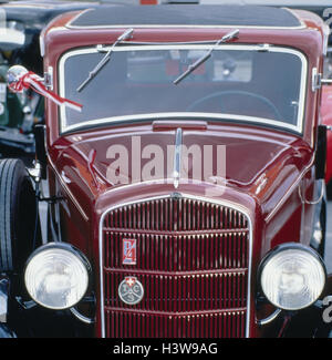 Auto, Oldtimer, Opel P4, front Ansicht, rot, Auto, Auto, Fahrzeug, Pkw, Jahr Herstellung in 1935, Opel, Nostalgie, nostalgisch, historisch, Exclusiv, kultiviert Stockfoto