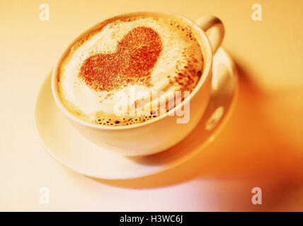 Tasse Cappuccino Brusthaut Schaum, Herz Kaffee, Kaffee trinken, in Italienisch, trinken, Alkohol Stockfoto